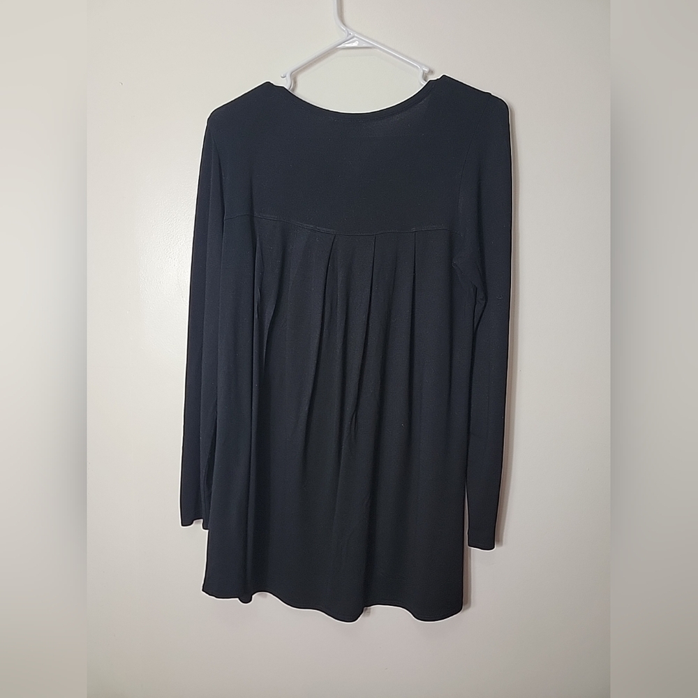 Eileen Fisher Women's Black Long Sleeve Pullover Top, S - Picture 2 of 8